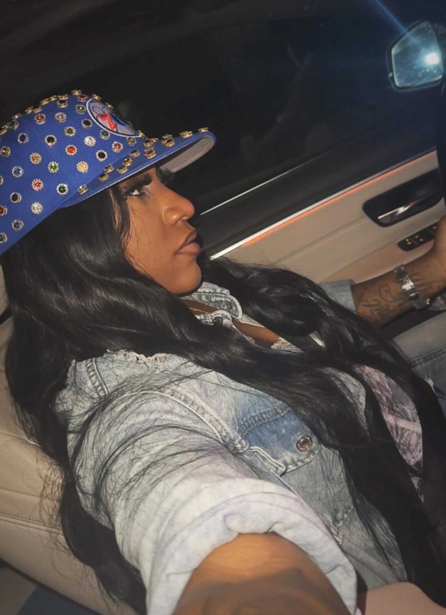 Rhinestone Fitted Hat