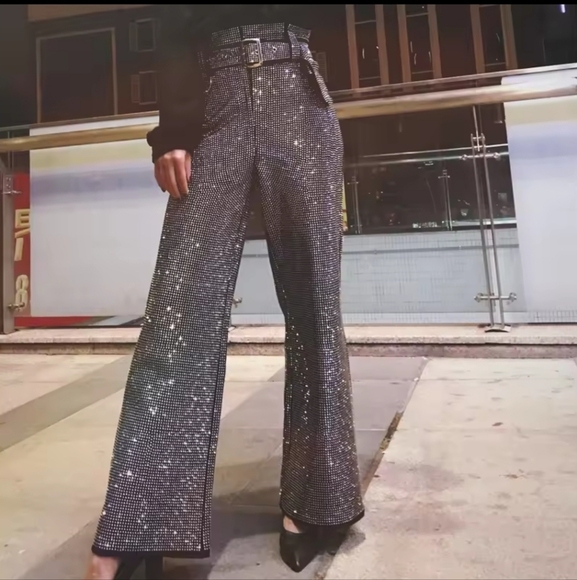 Sparkling Wide Leg Pants