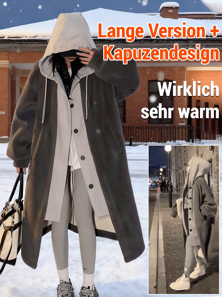 Kapuzenjacke aus Lammfellimitat - FBA