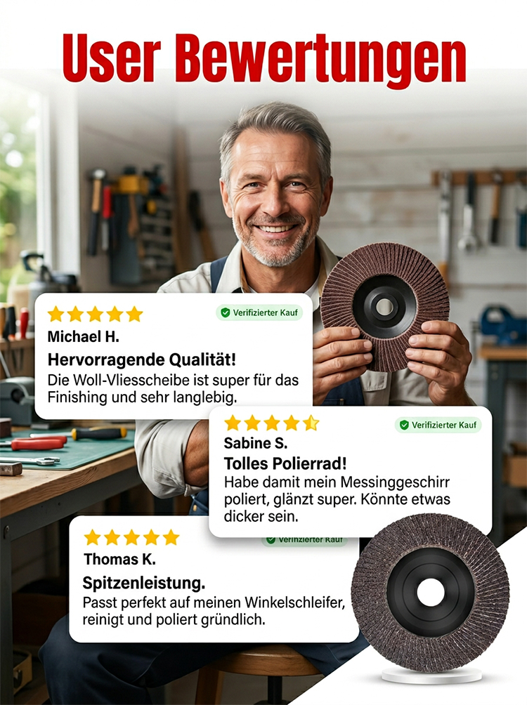 Woll-Lamellenrad Spiegelpolierscheibe