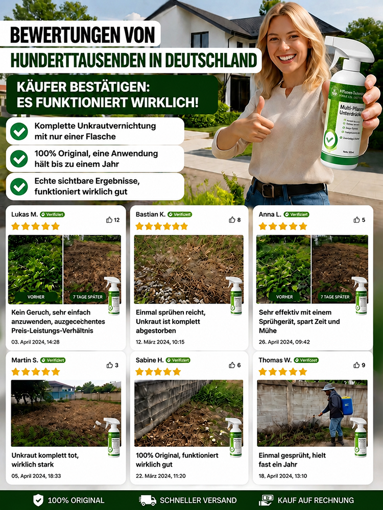 Hartnäckiges Unkraut und Bambus werden mit einem Sprühstoß beseitigt