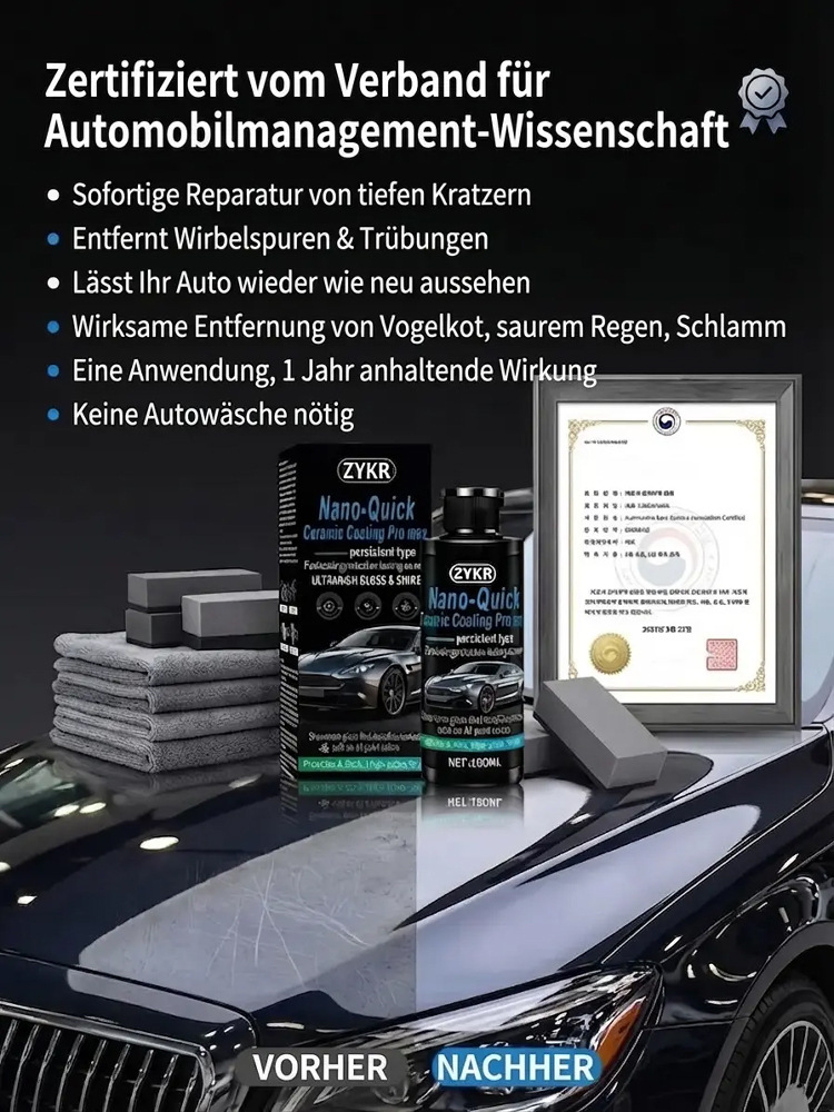 🎁50% Rabatt🔥Hochglänzendes Nano-Keramik-Beschichtungsspray, wasserabweisend & kratzfest 