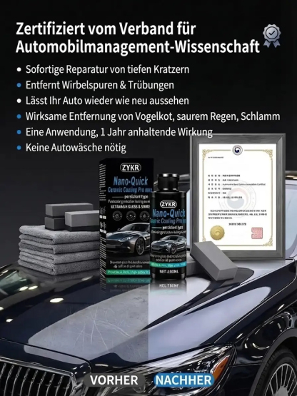 🎁50% Rabatt🔥Hochglänzendes Nano-Keramik-Beschichtungsspray, wasserabweisend & kratzfest 