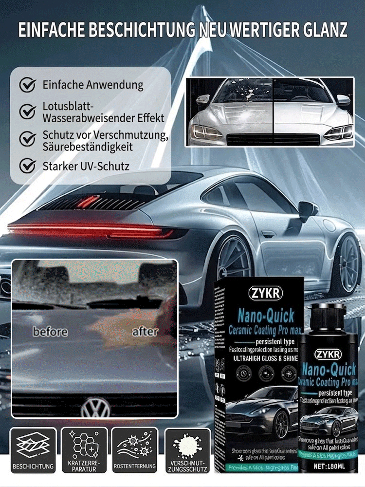 🎁50% Rabatt🔥Hochglänzendes Nano-Keramik-Beschichtungsspray, wasserabweisend & kratzfest 