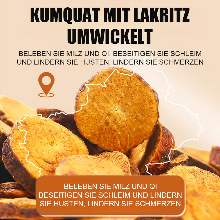  Eiszucker, Lakritze, Kumquat, getrocknet