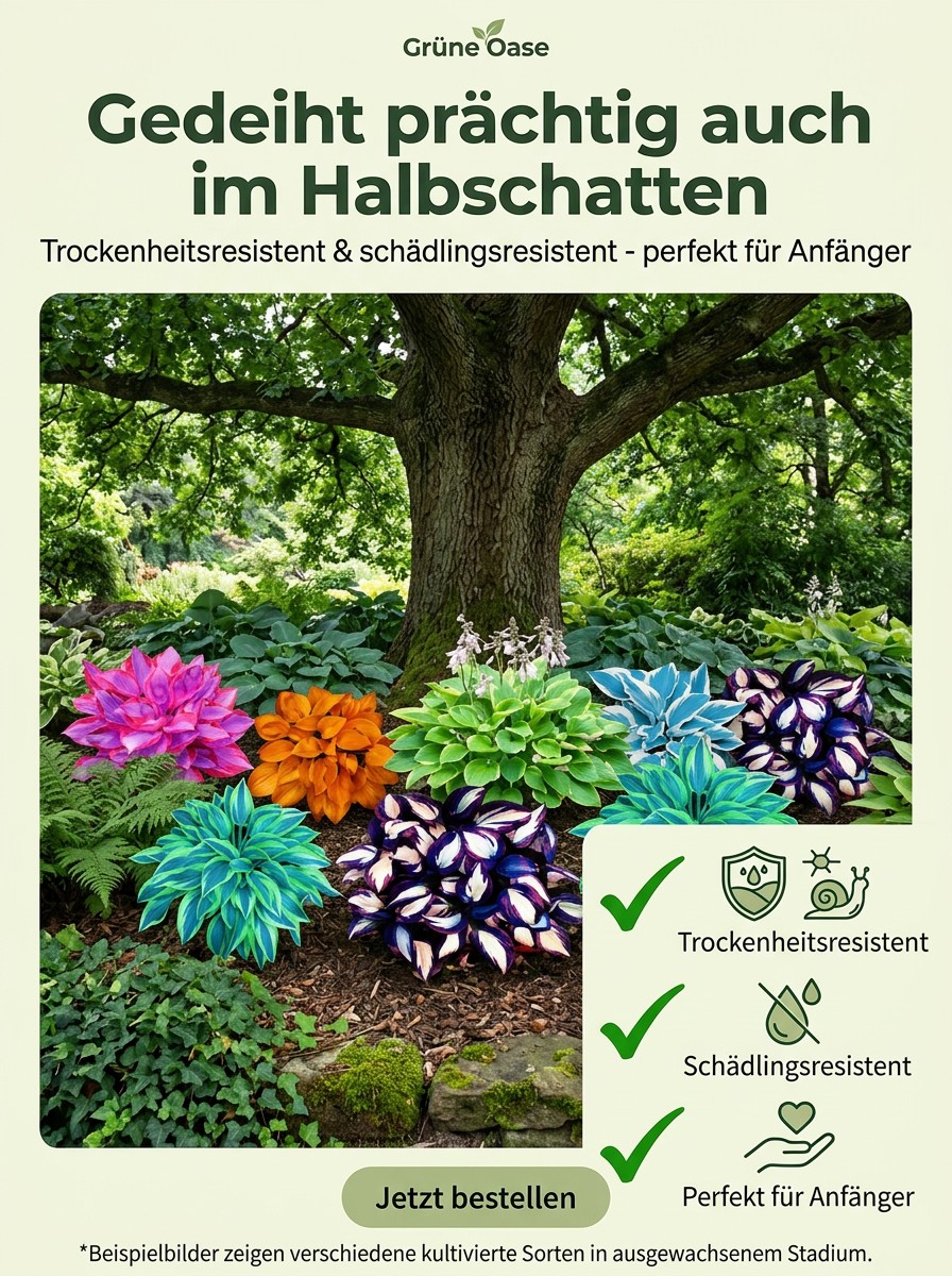 Seltene Samen der buntblättrigen Funkie.