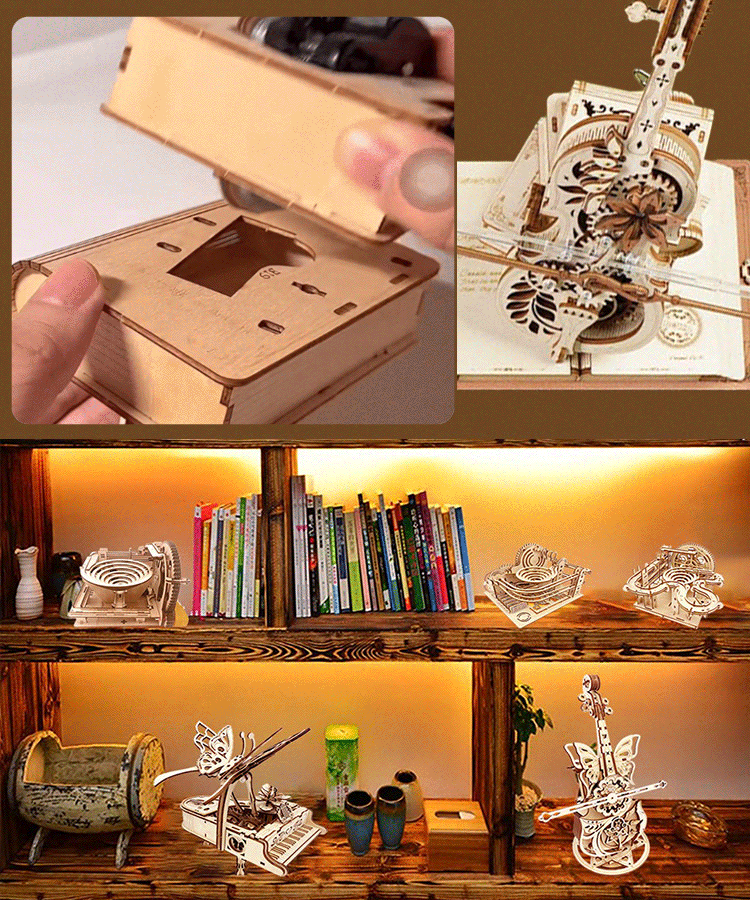 Handgemachtes DIY 3D Holzmodell einer Geige.