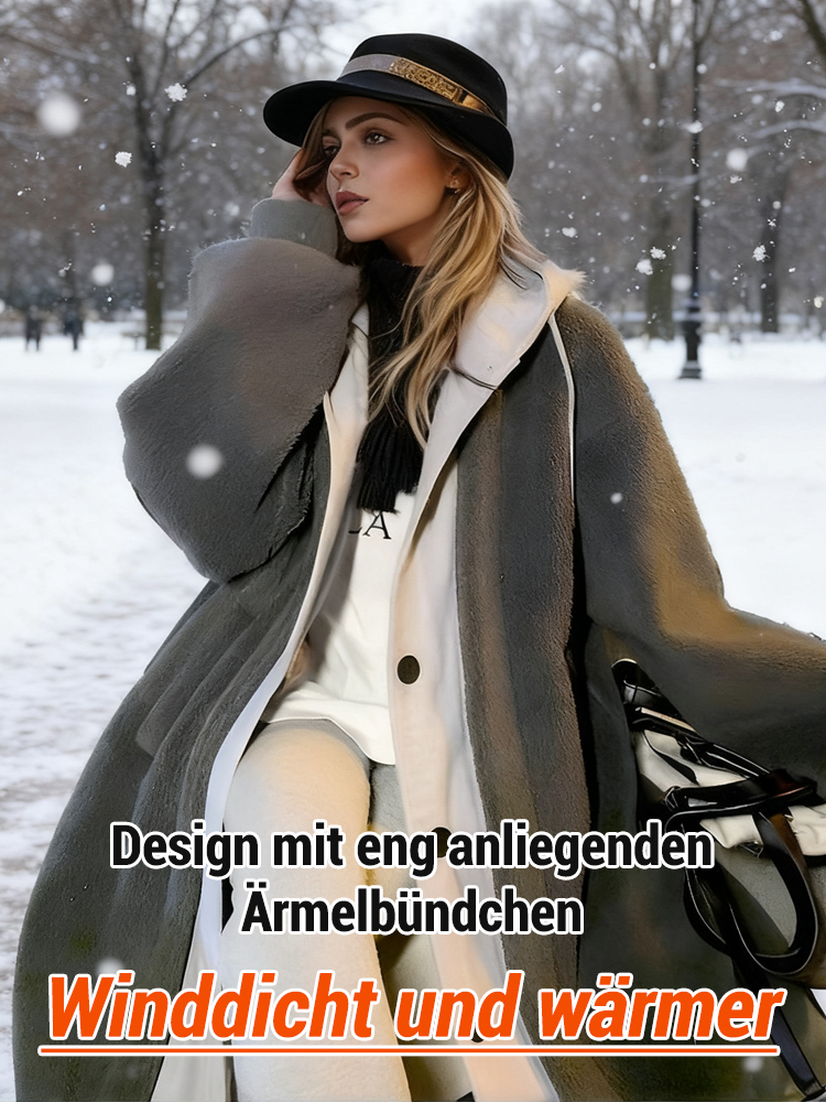 Kapuzenjacke aus Lammfellimitat - FBA