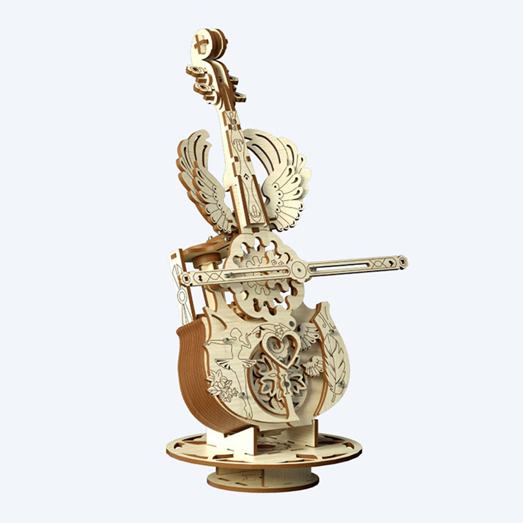 Handgemachtes DIY 3D Holzmodell einer Geige.