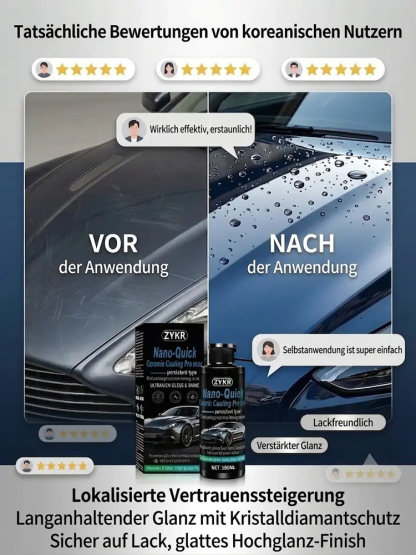 🎁50% Rabatt🔥Hochglänzendes Nano-Keramik-Beschichtungsspray, wasserabweisend & kratzfest 