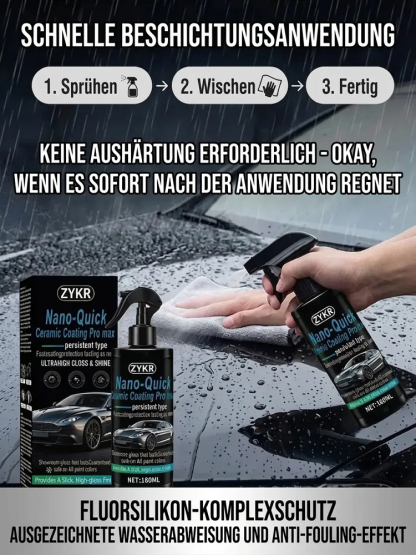 🎁50% Rabatt🔥Hochglänzendes Nano-Keramik-Beschichtungsspray, wasserabweisend & kratzfest 