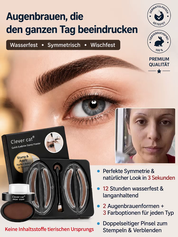 Wasserdichtes Augenbrauenpuder-Set für Faule-✨ 3-Sekunden-Stempel: Sorgt sofort für die perfekte Form.
