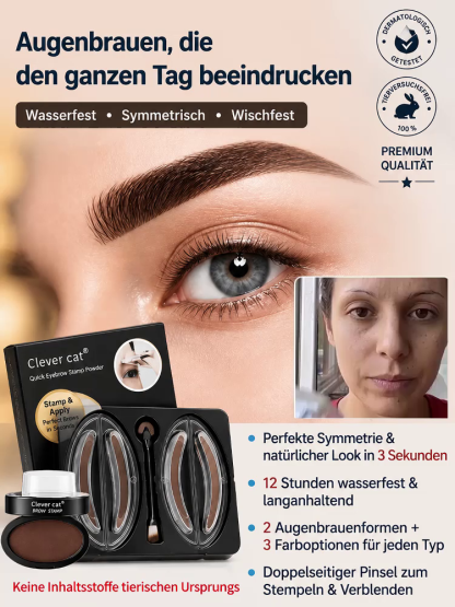 Wasserdichtes Augenbrauenpuder-Set für Faule-✨ 3-Sekunden-Stempel: Sorgt sofort für die perfekte Form.