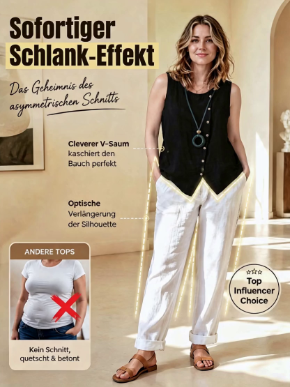 [Klassischer Schnitt, dauerhaft tragbar ]Ärmelloses, locker geschnittenes Hemd mit Knopfleiste.
