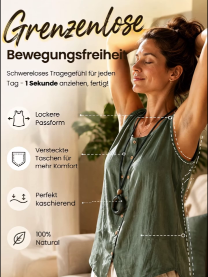 [Klassischer Schnitt, dauerhaft tragbar ]Ärmelloses, locker geschnittenes Hemd mit Knopfleiste.