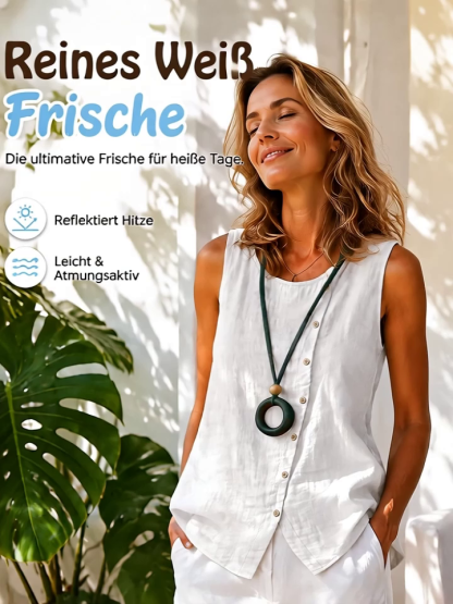 [Klassischer Schnitt, dauerhaft tragbar ]Ärmelloses, locker geschnittenes Hemd mit Knopfleiste.