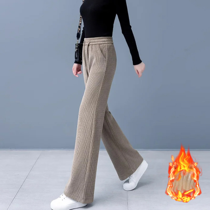 【Kaschmir, dickere Version】High-Waist, fließende, gerade Hose