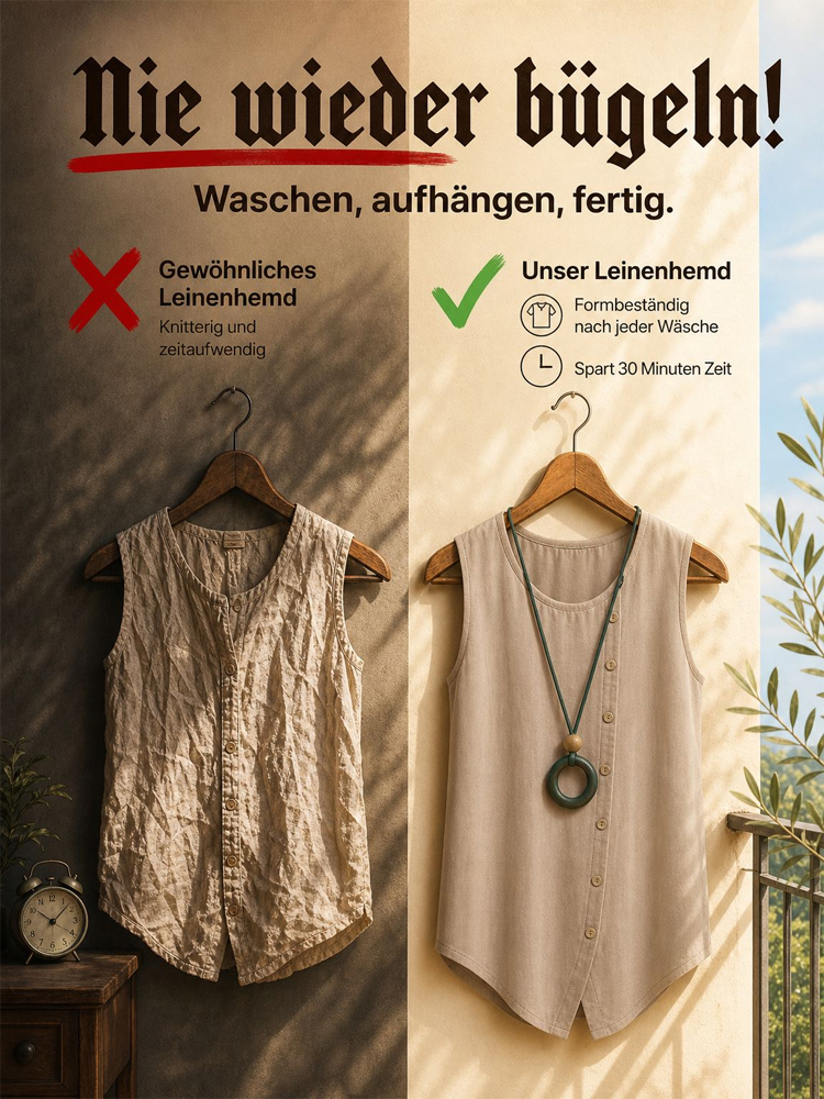 [Klassischer Schnitt, dauerhaft tragbar ]Ärmelloses, locker geschnittenes Hemd mit Knopfleiste.