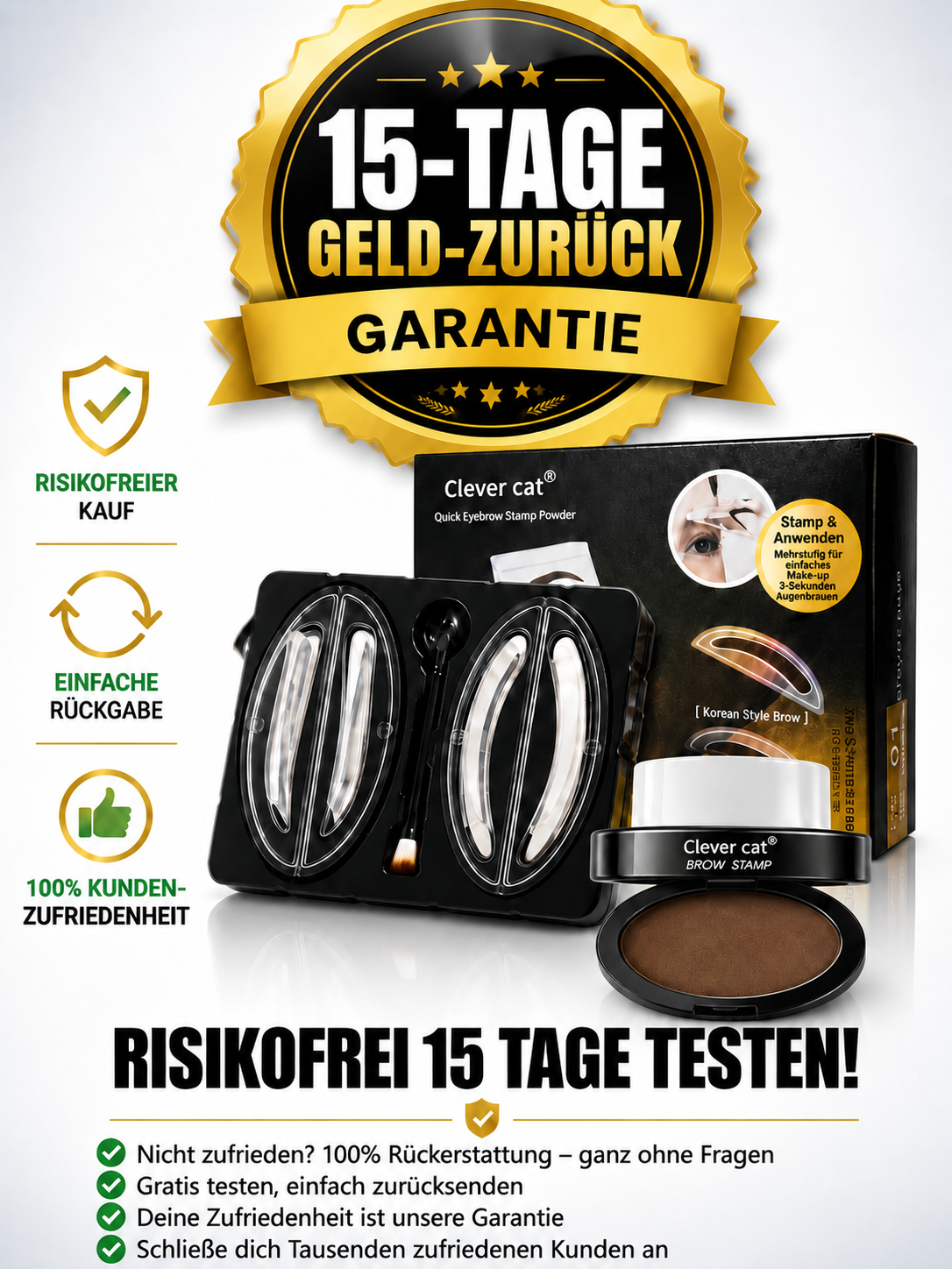 Wasserdichtes Augenbrauenpuder-Set für Faule-✨ 3-Sekunden-Stempel: Sorgt sofort für die perfekte Form.