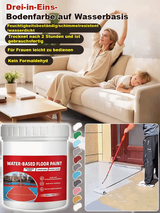 Wasserbasierte Bodenbeschichtung 3-in-1
