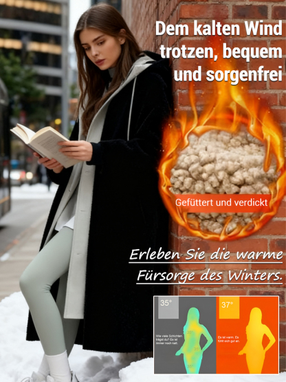 Kapuzenjacke aus Lammfellimitat - FBA