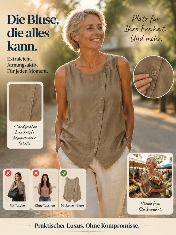 [Klassischer Schnitt, dauerhaft tragbar ]Ärmelloses, locker geschnittenes Hemd mit Knopfleiste.