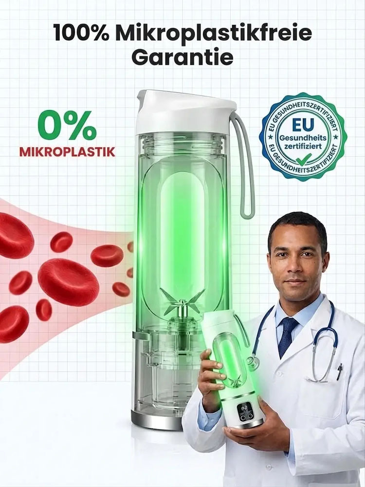 Kompakter tragbarer Mixerbecher 🥤 5 Sekunden Smoothie, kernglos & ohne Rückstände ✅