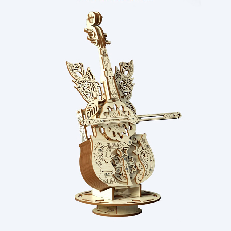 Handgemachtes DIY 3D Holzmodell einer Geige.