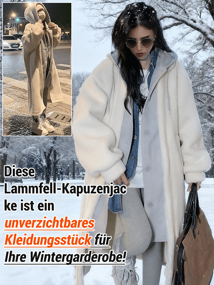 Kapuzenjacke aus Lammfellimitat - FBA