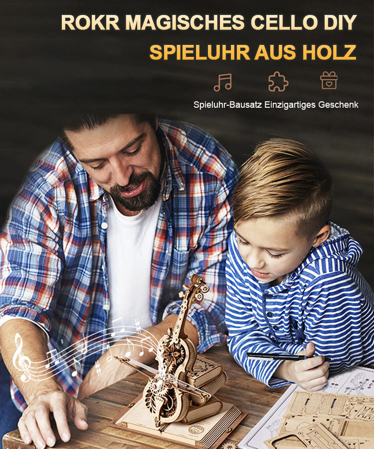 Handgemachtes DIY 3D Holzmodell einer Geige.