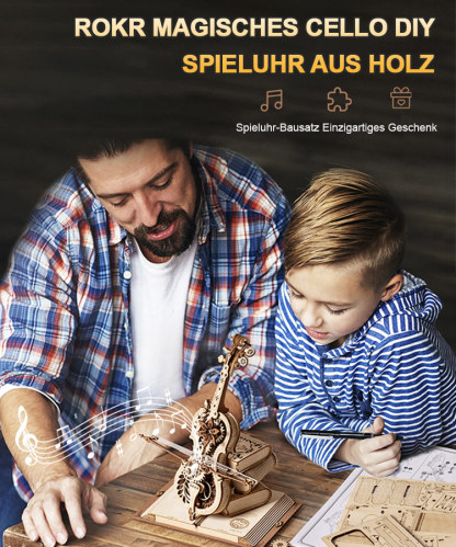 Handgemachtes DIY 3D Holzmodell einer Geige.