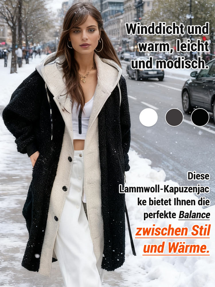 Kapuzenjacke aus Lammfellimitat - FBA