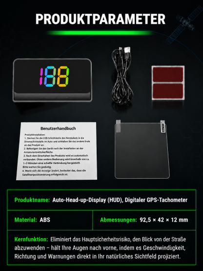 【Kostenloser Versand】Intelligentes KI-Head-up-Display 🚗 | GPS-Tachometer | Kampfjet-Technologie | Sichere Nachtsicht