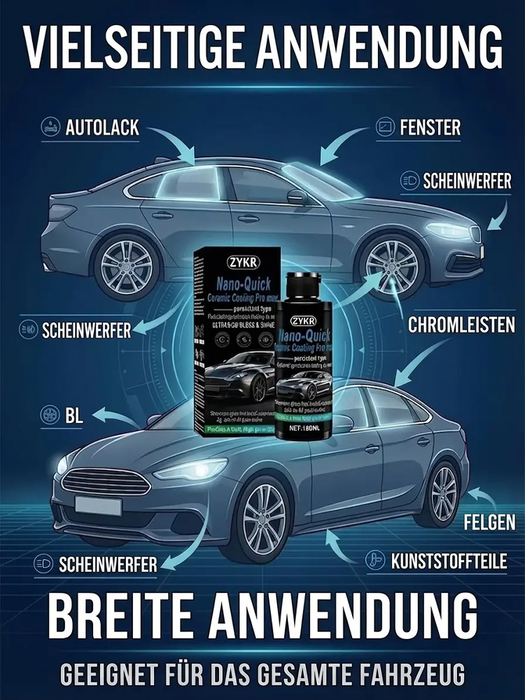 🎁50% Rabatt🔥Hochglänzendes Nano-Keramik-Beschichtungsspray, wasserabweisend & kratzfest 