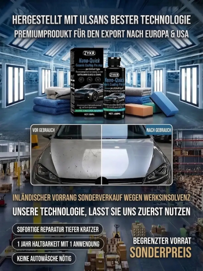 🎁50% Rabatt🔥Hochglänzendes Nano-Keramik-Beschichtungsspray, wasserabweisend & kratzfest 