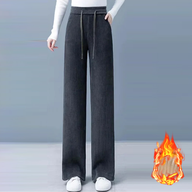 【Kaschmir, dickere Version】High-Waist, fließende, gerade Hose