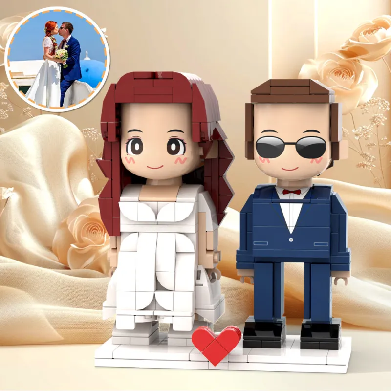 Full Body Customized 2 People Duddu Brick Figures Creative Couple Gifts Valentine's Day Gift Wedding Gift