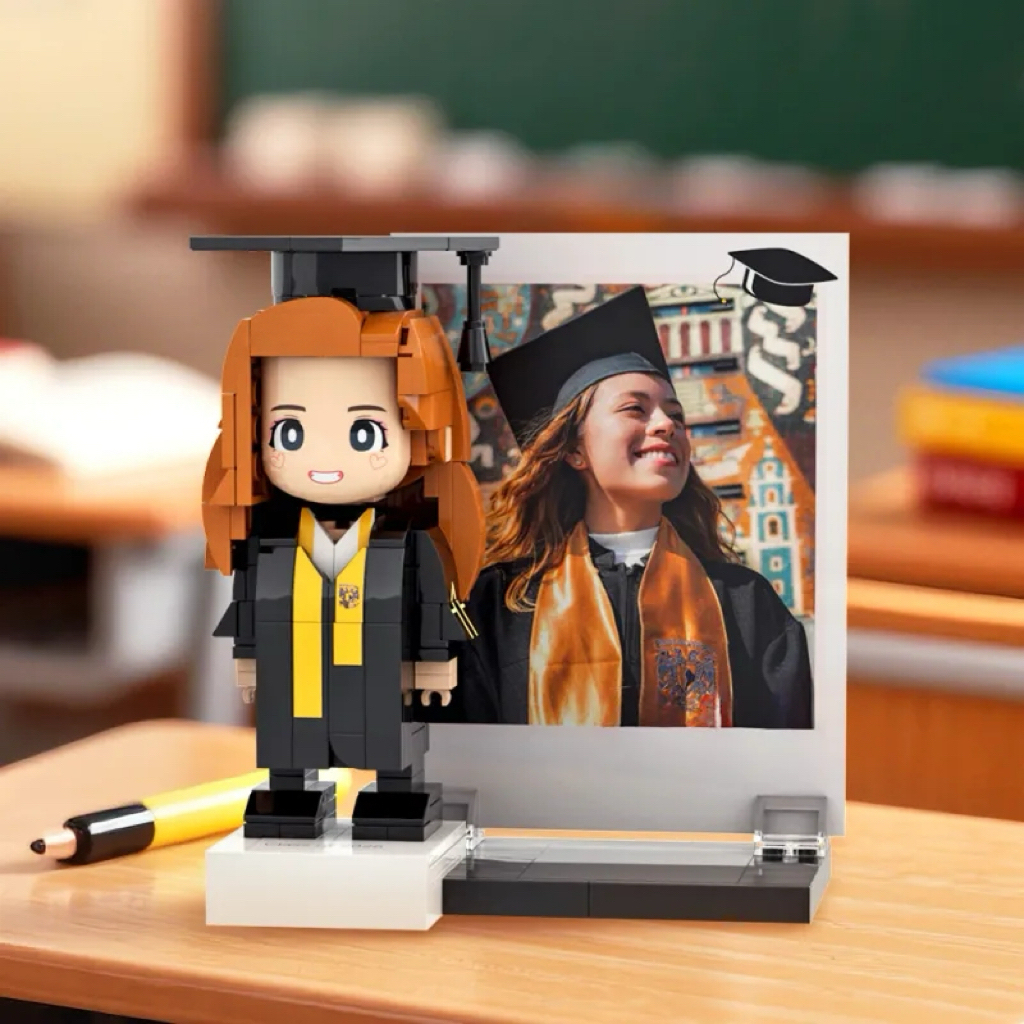Full Body Customizable 1 Person Brick Figure Custom Photo Brick Figure Graduation Gift