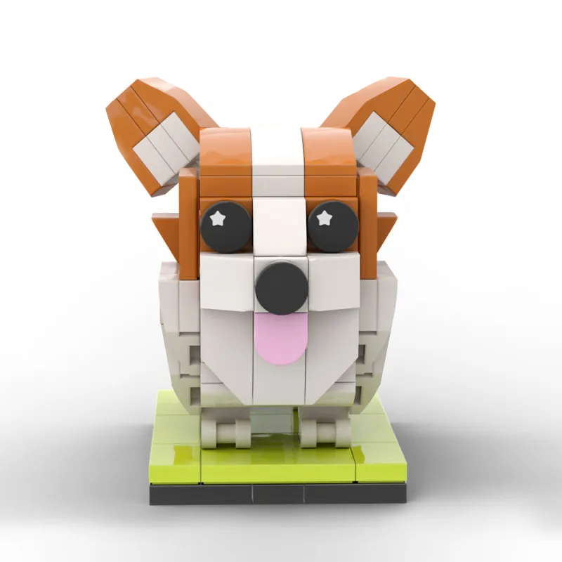 Fully Body Customizable Corgi 1 Dog Photo Custom Brick Figures Small Particle Block Brick Me Figures Customized Corgi Only