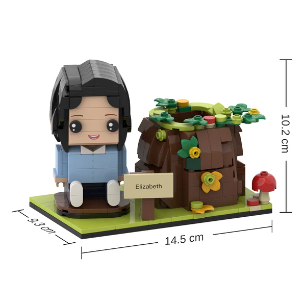 Custom Brick Figures Pen Holder Personalized Brick Figures and Pen Holder Custom Brick Figure & Tree Stump Pen Holder