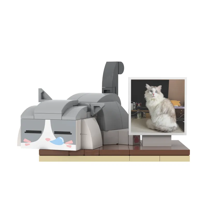 Custom Cute Pet Brick Figure Fully Body Customizable 1 Cat with Photo(Fixed posture as shown in the picture)