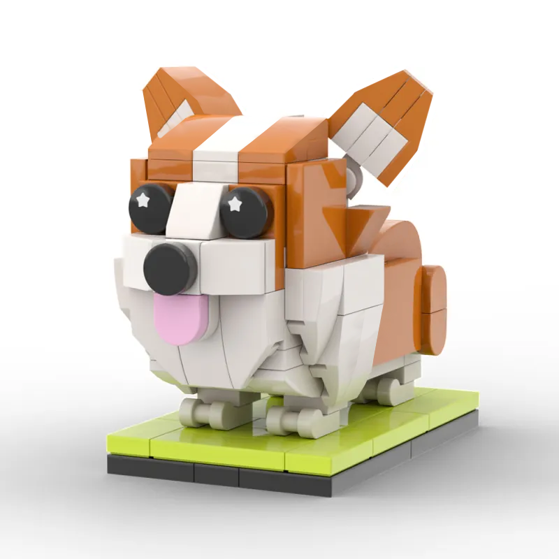 Fully Body Customizable Corgi 1 Dog Photo Custom Brick Figures Small Particle Block Brick Me Figures Customized Corgi Only