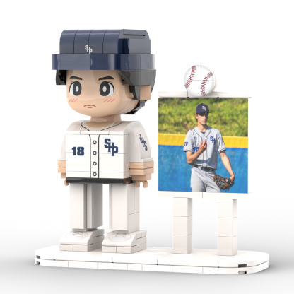Full Body Customized 1 Person Brick Figures with Photo Baseball Theme Gift Birthday Gift Valentines Gift Father's Day Gift for Ballplayer