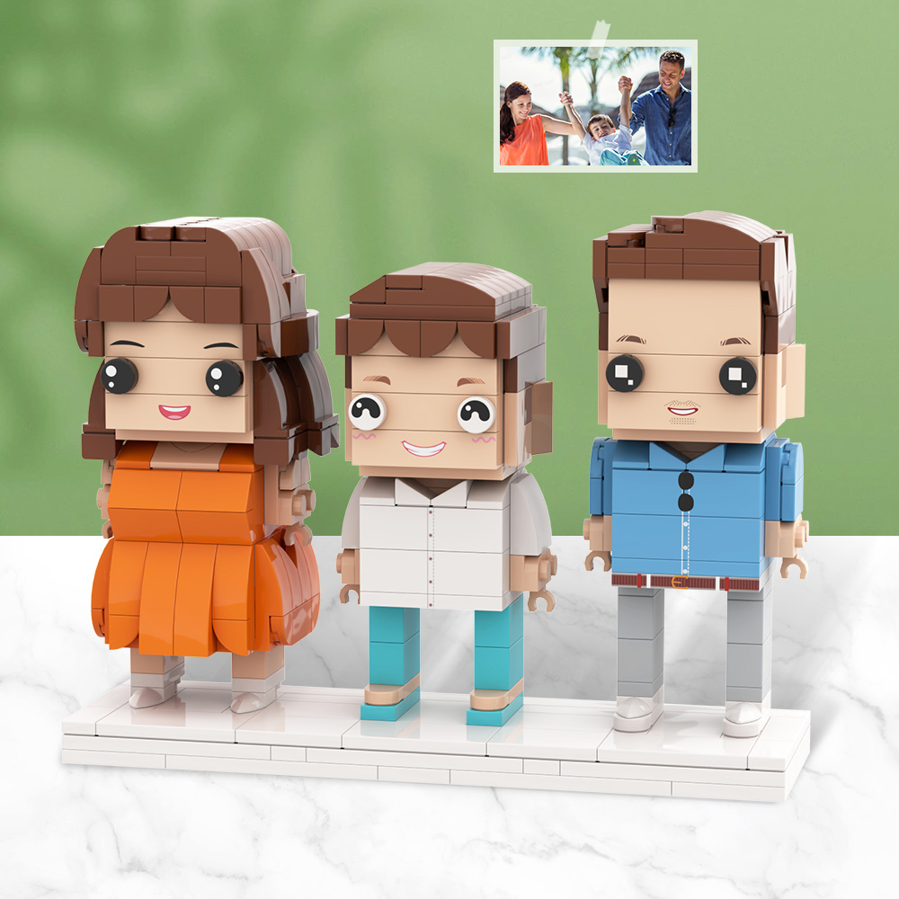 Full Body Customizable 3 People Custom Brick Figures Small Particle Block