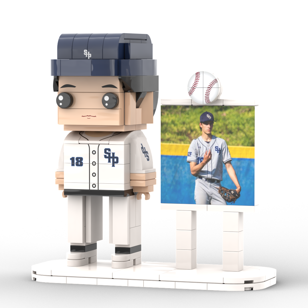 Full Body Customized 1 Person Brick Figures with Photo Baseball Theme Gift Birthday Gift Valentines Gift Father's Day Gift for Ballplayer