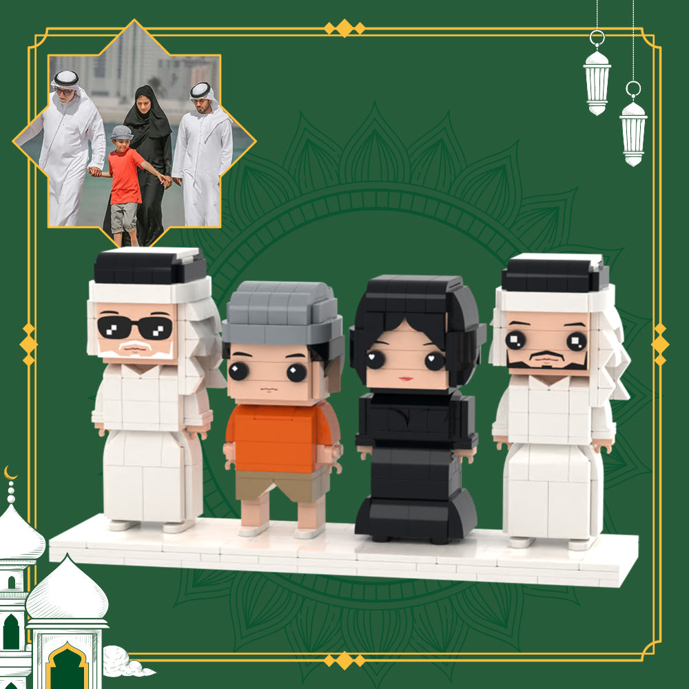 Fun Family Gifts Full Body Customizable 4 People Custom Brick Figures Small Particle Block