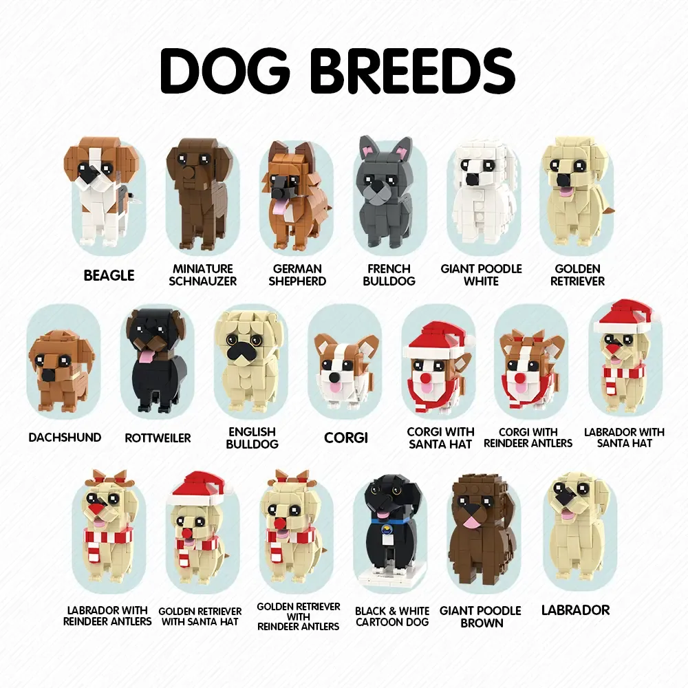 Custom Full-Body Cute Brick Figures of 1 Person and Dog with Frame Personalized Anniversary Gift Birthday Gift