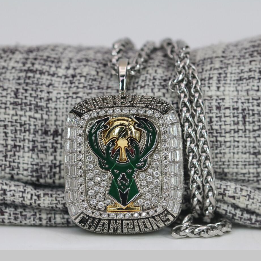 2021 Milwaukee Bucks NBA Basketball Championship Pendant