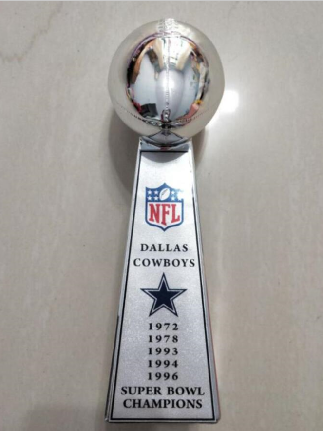 Dallas Cowboys Super Bowl Championship VINCE LOMBARDI Trophy 9'' Nice Gift