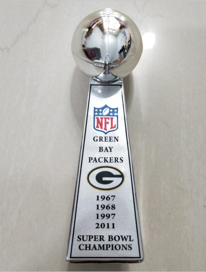 Green Bay Packers Super Bowl Championship VINCE LOMBARDI Trophy 9'' Nice Gift